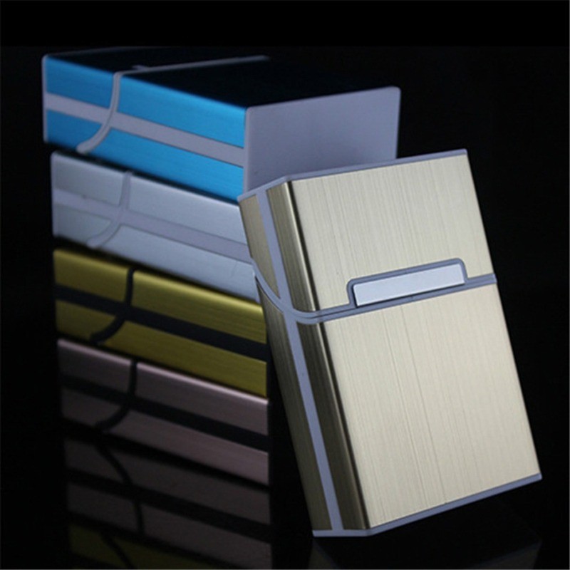 1Pc Candy Color Cigarette Case Cigarettes Capacity Fashion Aluminum Cigarettes Case Magnetic Buckle 