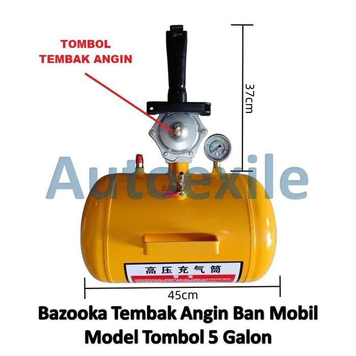 TERMURAH Bazooka Tembak Angin Ban Mobil 5 Galon Tombol Upgrade - Basoka Bazoka Tire Tyre Bead Seater