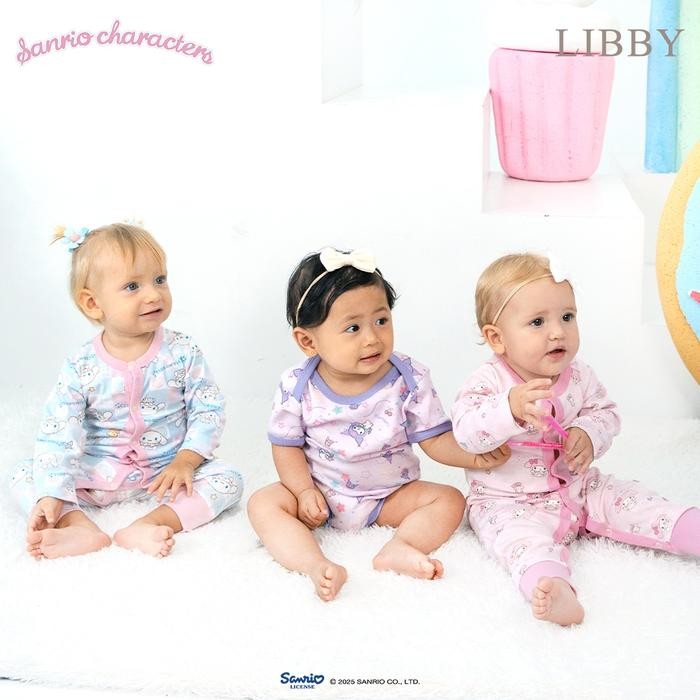 0qwf- Libby Sanrio Premium Baju Tidur Bayi Sleepsuit Bodysuit Romper Bayi Perempuan Kuromi