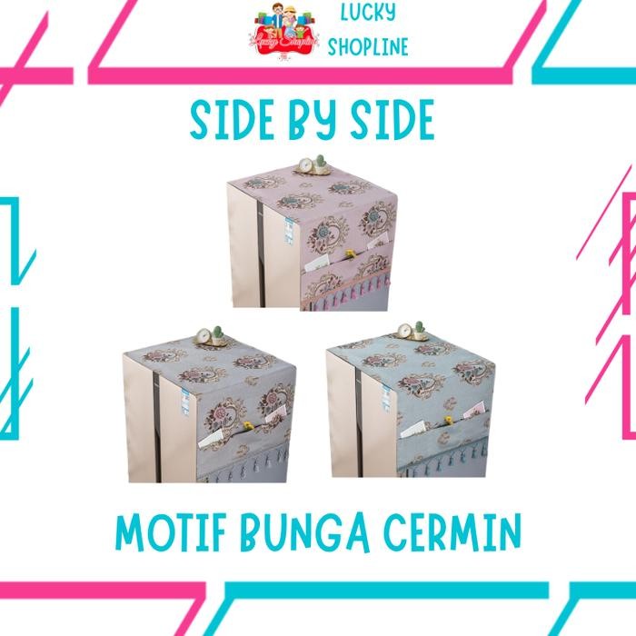 Tutup Kulkas - Taplak Kulkas - Sarung Kulkas - Alas Kulkas - 2 Pintu Side By Side Promo 