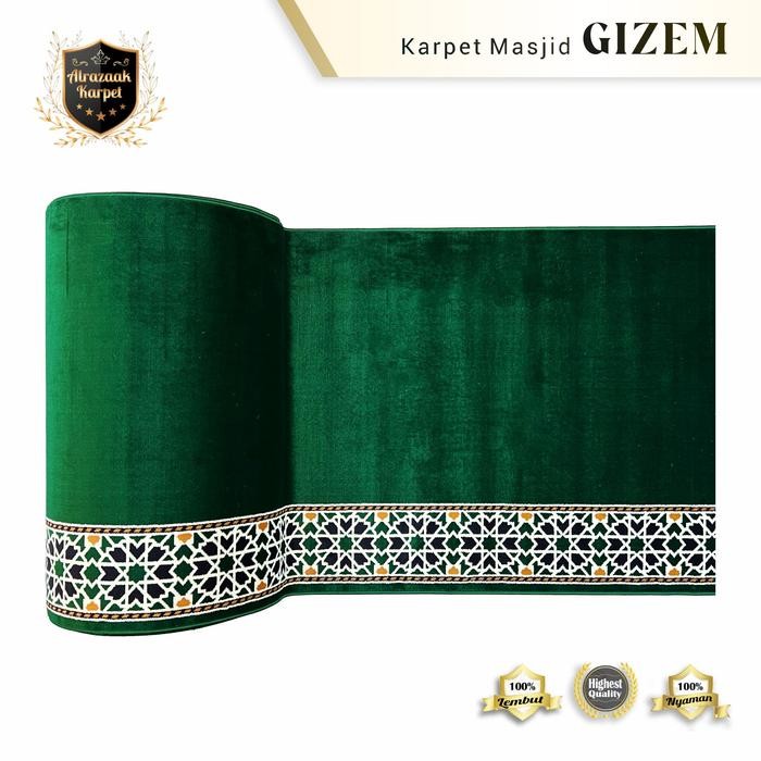 d1yv- Karpet/Sajadah Masjid Mushola Gizem Meteran Tebal Murah Polos 10Mm