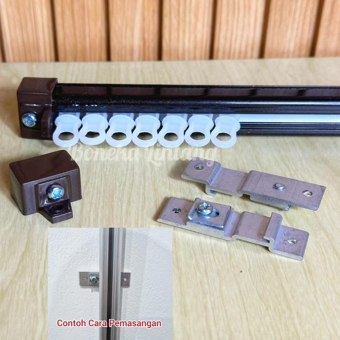 BnYKpRomO- Bl Rel Gorden Plafond - Rel Hordeng Plafon Atas - Batang Gorden Nempel Plafon - Rel