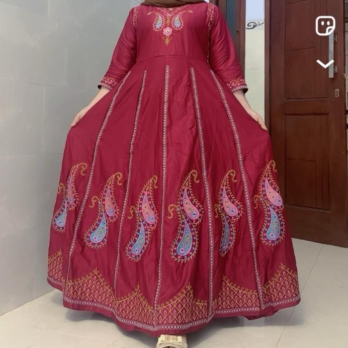 KirimCpT- Gamis Bordil Keongracun Rayon Twill