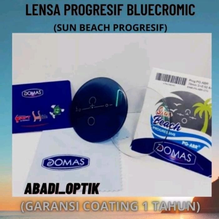Promo Domas Lensa Progresif Bluecromic One Drive Sun Beach Premium Lens Biru Kacamata Photocromic