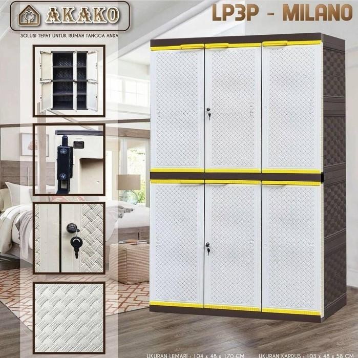 Lemari Plastik 3 Pintu Kaca Akako Elegant
