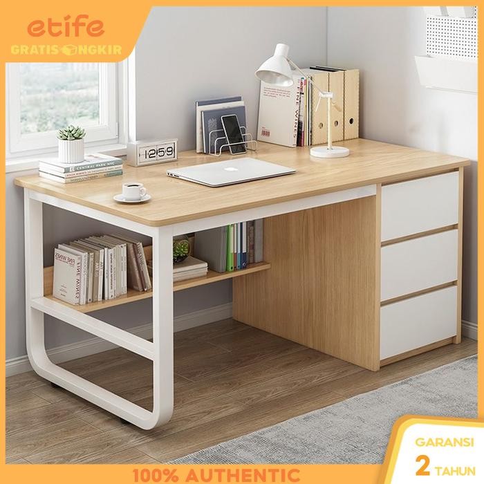 Etife Meja / Meja belajar / Meja kerja / Meja degeng rak buku / Meja rak / Lemari laci / Meja laci /