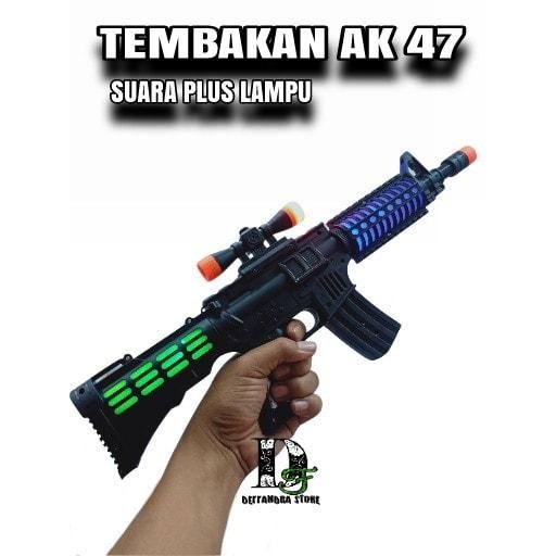 MAINAN ANAK SENJATA SWAT AK-47 DILENGKAPI DENGAN LAMPU DAN SUARA