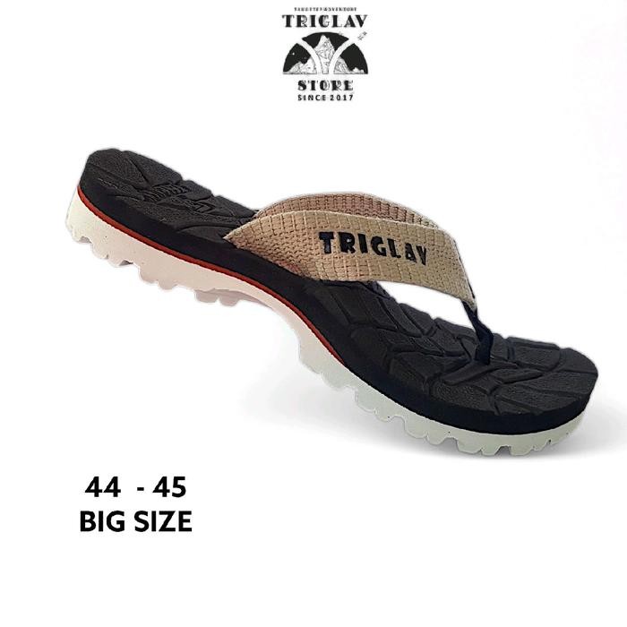 mulia Sandal gunung Jepit Big size Casual Pro Hitam merah Sendal pria triglav Karet ,44-45