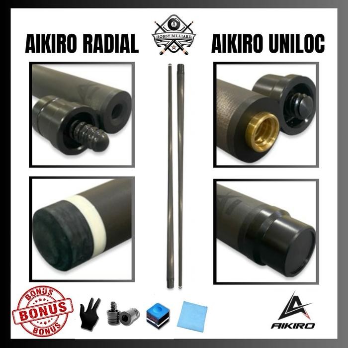 Shaft Carbon Billiard Uniloc / Radial Original Merk Aikiro - Radial