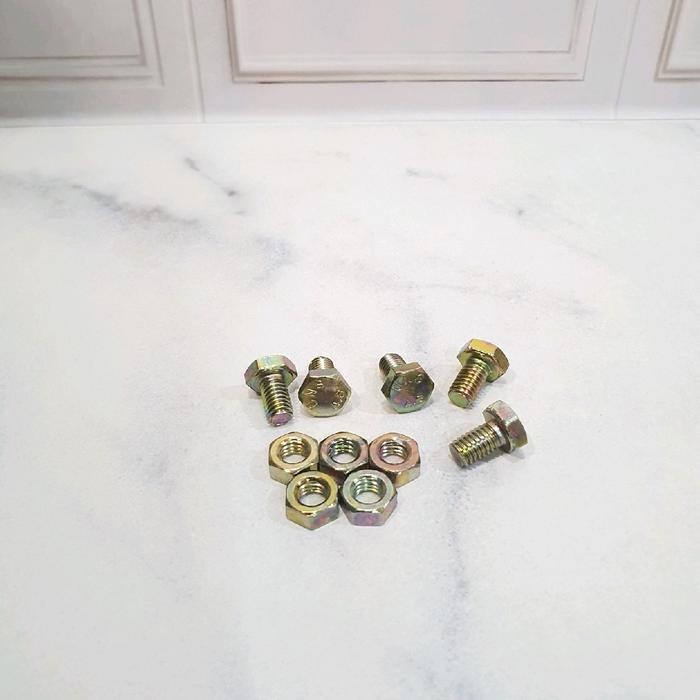 LncrMrt- Baut 10 / Baut 6X10 /Baut M6X10 / Mur Baut Kuning 100Pcs