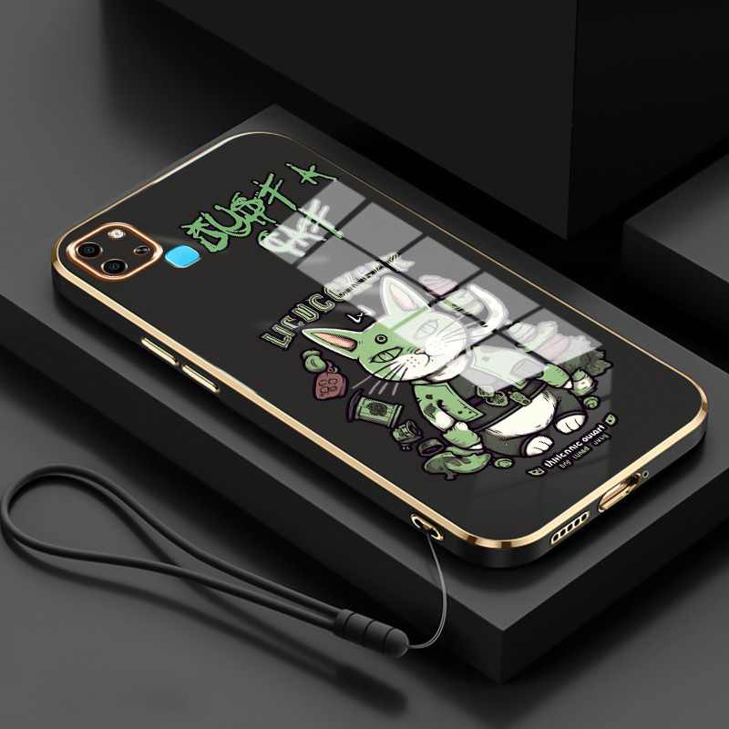 Casing Untuk Infinix Smart 6 Smart 6 Plus Case Casing HP Softcase Tali gantungan berlapis silikon me