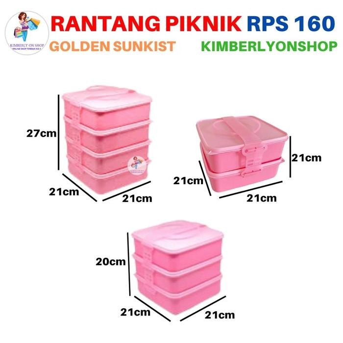 RANTANG PIKNIK SUSUN ANAK WADAH SAJI MAKANAN RPS 160 GOLDEN SUNKIST