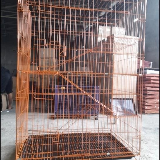 KANDANG KUCING BESI LIPAT/KANDANG KUCING TINGKAT JUMBO