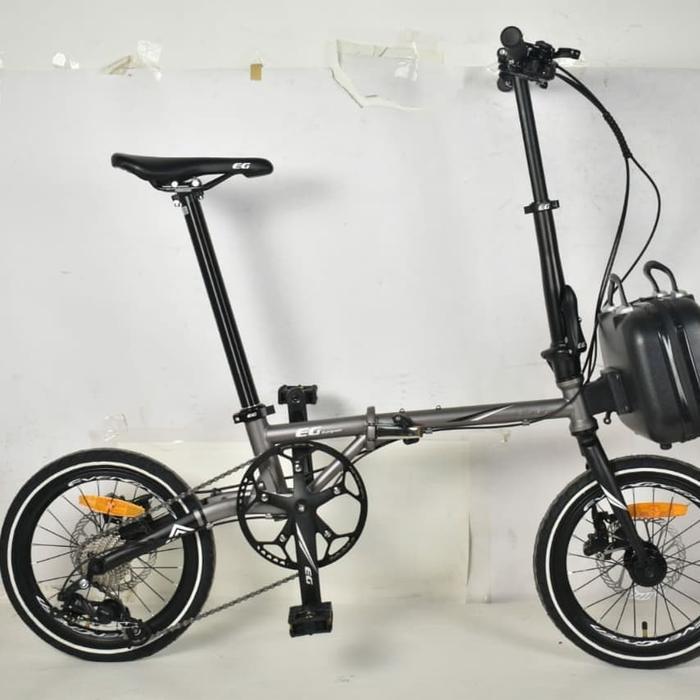 Sepeda lipat 16 Evergreen Maximus Chromoly 9 speed - Hijau