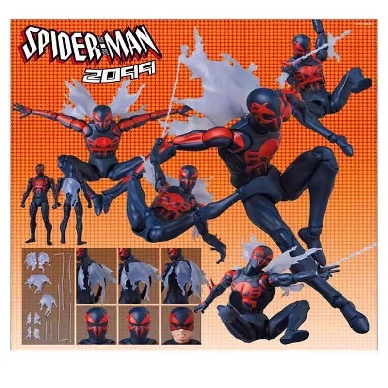 Anime Mafex 239 Spider Man 2099 Comic Version Action Figure Joint Mobile Handpiece Model Desktop