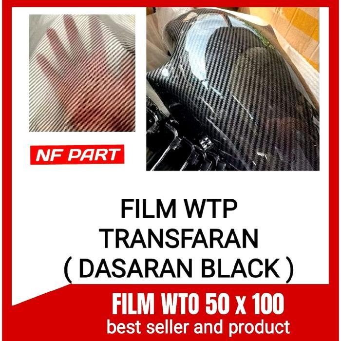 TERLARIS Wtp film carbon hitam 50 x 100 transfaran fil wtp carbon hitam Kendaraan READY