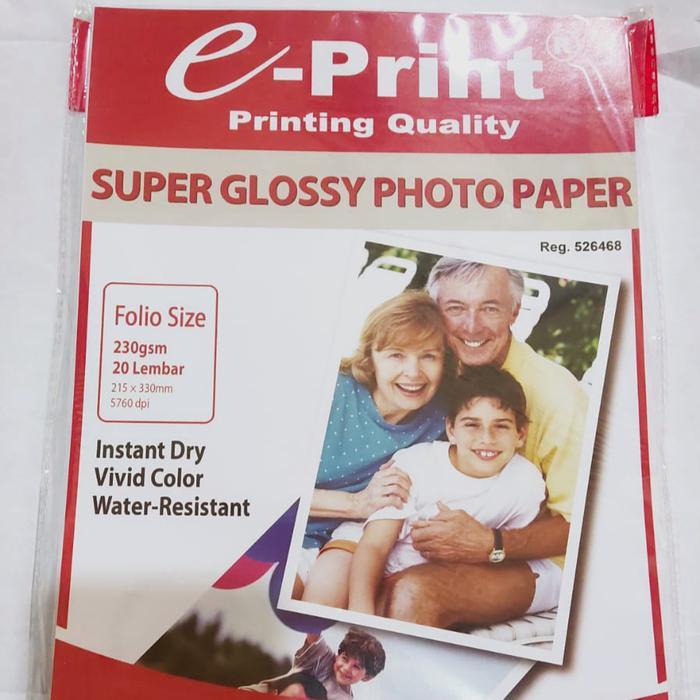 Kertas Foto F4 Super Glossy Photo Paper E Print
