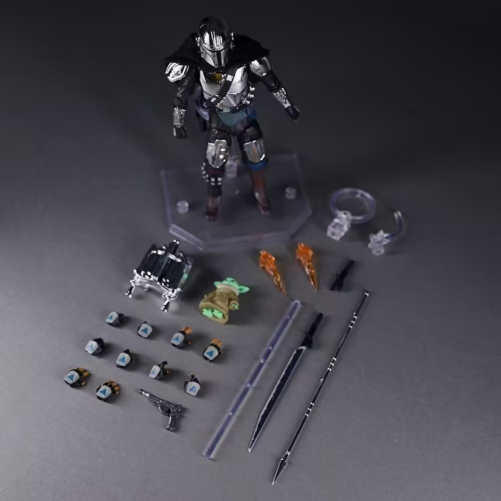 New Mafex 256 Figures Star Wars The Mandalorian Chrome Ver Anime Action Figures Collectible Ko Model