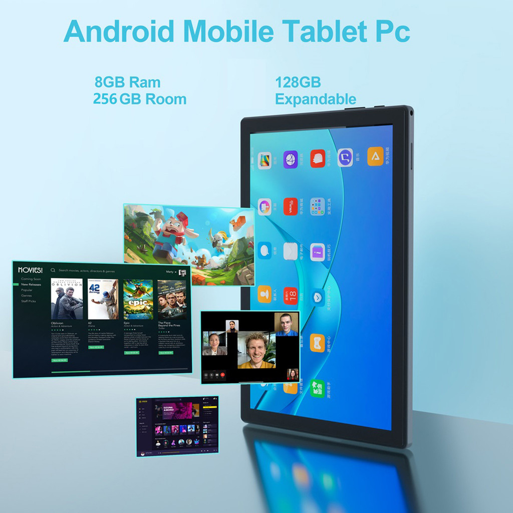 New P30 Pad Android Tablet 10.1 Inch Octa Core 8GB RAM 256GB ROM 4G Network AI Speed-up 5G Wifi