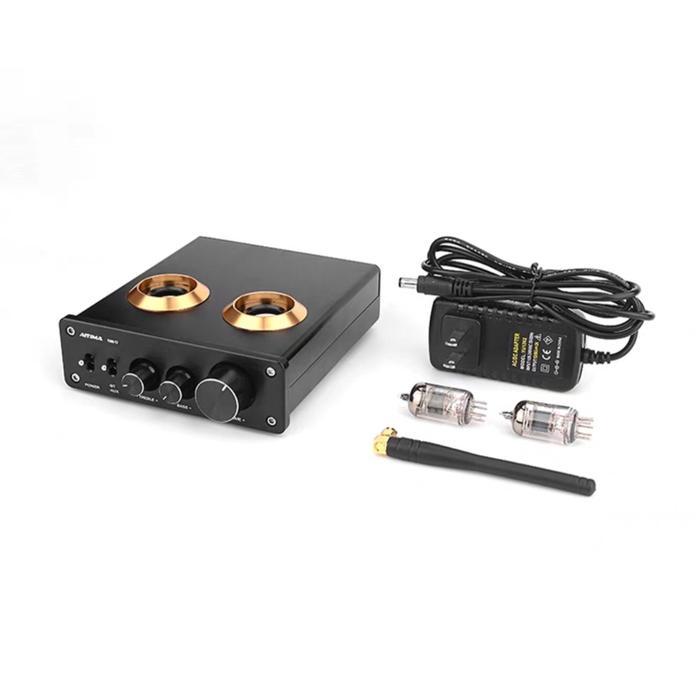 AIYIMA TUBE-T2 6J1 Tube Preamp & BT 5.0 Receiver w Bass Treble - WITH ADAPTOR