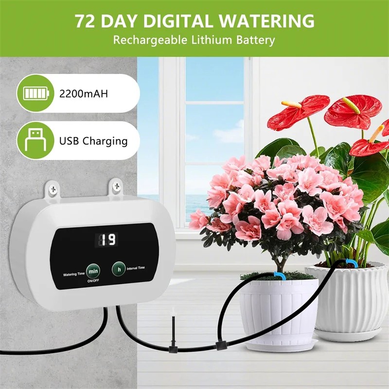DIY Solar Irrigation Potted Plant Drip Irrigation Kit,Garden Balcony Greenhouse Drip Irrigation