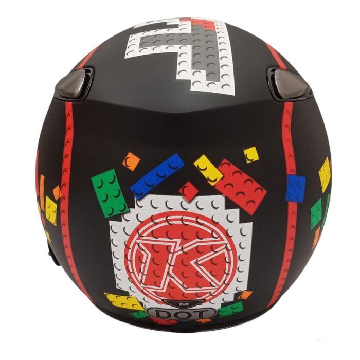 Helm Kyt Elsico #5 Black Matt Red Kyt Half Face