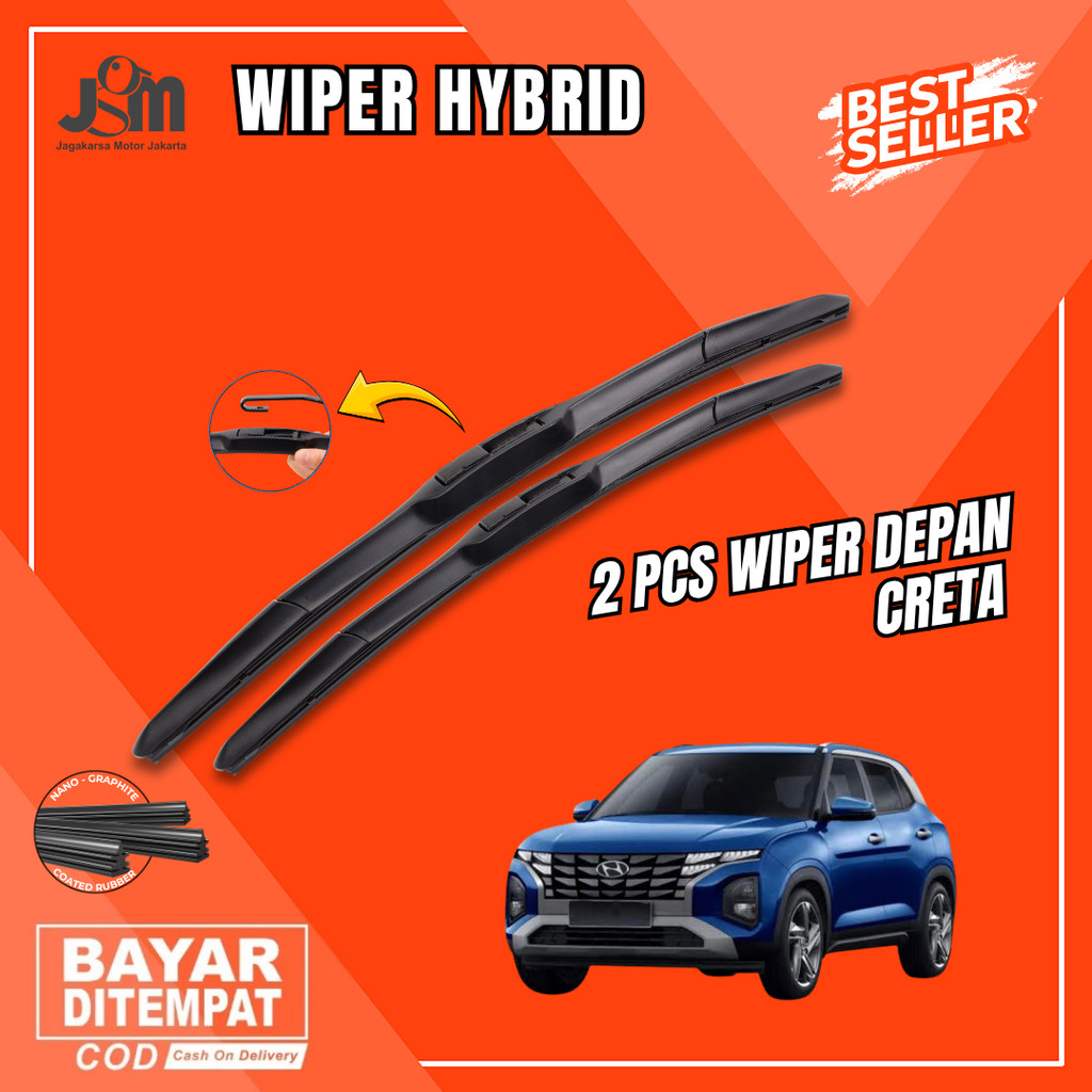 Wiper Hyundai Creta Hybrid Kaca Depan Mobil