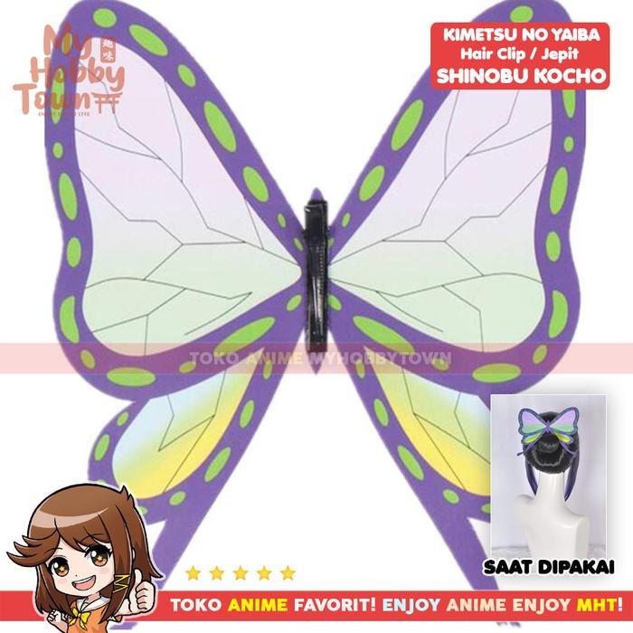 Jepit Rambut Shinobu Kocho Kostum Cosplay Property Kimetsu no Yaiba