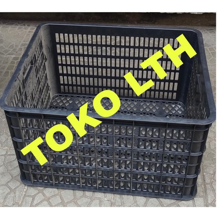 Container Keranjang Industri Box Wadah Serbaguna Krat Lubang Hitam Pasti Promo