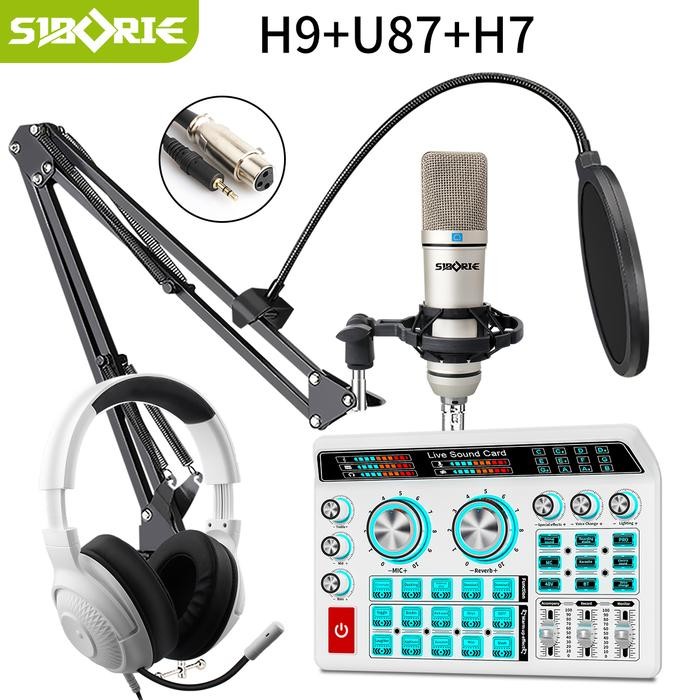 Lmmaxp857K (Pumkinpartyy) Siborie H9+U87+H7 Paket Komplit Sound Card Earphones Mic Full Set Paket