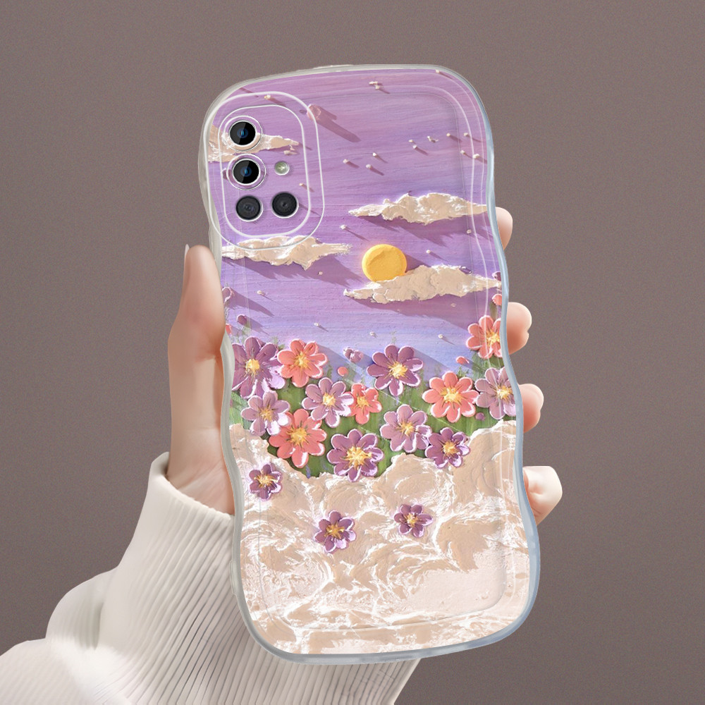 Casing Hp Untuk Compitable With Samsung Galaxy A71 Case Softcase Kesing Soft Cassing Bunga 4132