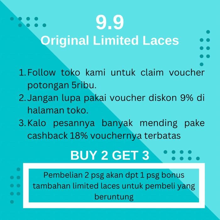 Original Limited Tali Sepatu Futsal / Bola / Running Pipih Lebar 4mm