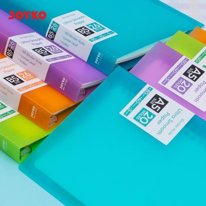 

Binder Note Joyko BN-103 Neon Multiring A5 B5 Plastik Transparan Free Kertas dan Pembatas