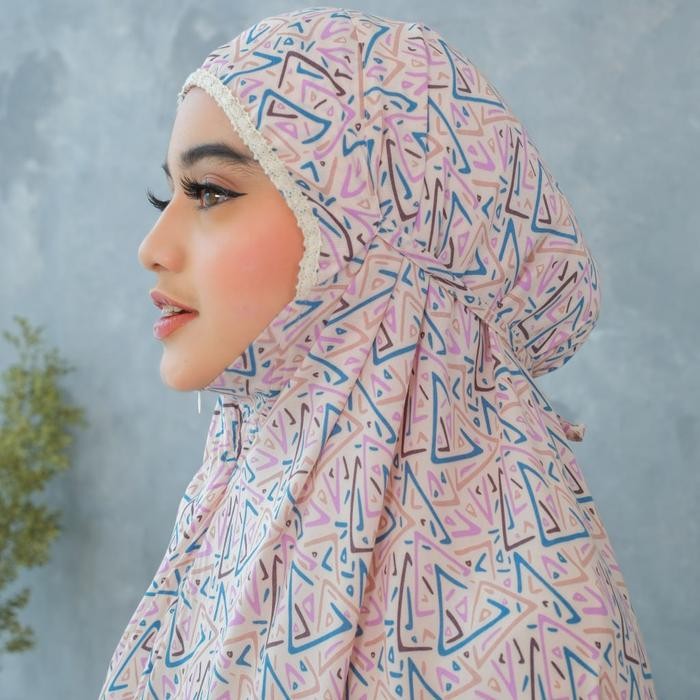 [WS] Bisa COD MUKENA RAYON PREMIUM 2IN1 TRIANGLE LAVENDER & SILVER ZB951