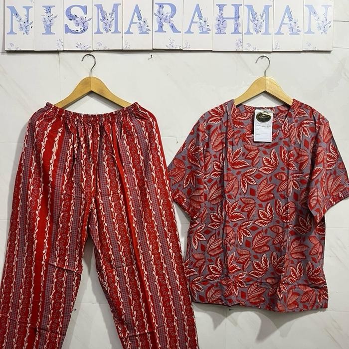 Pilihan- Stelan Batik Luza Jumbo , Tangan Se Siku - Celana Panjang