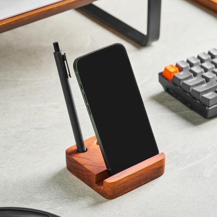 

Terlaris! Skandif Walnut Pen And Phone Stand Premium Teak Wood Kayu Jati