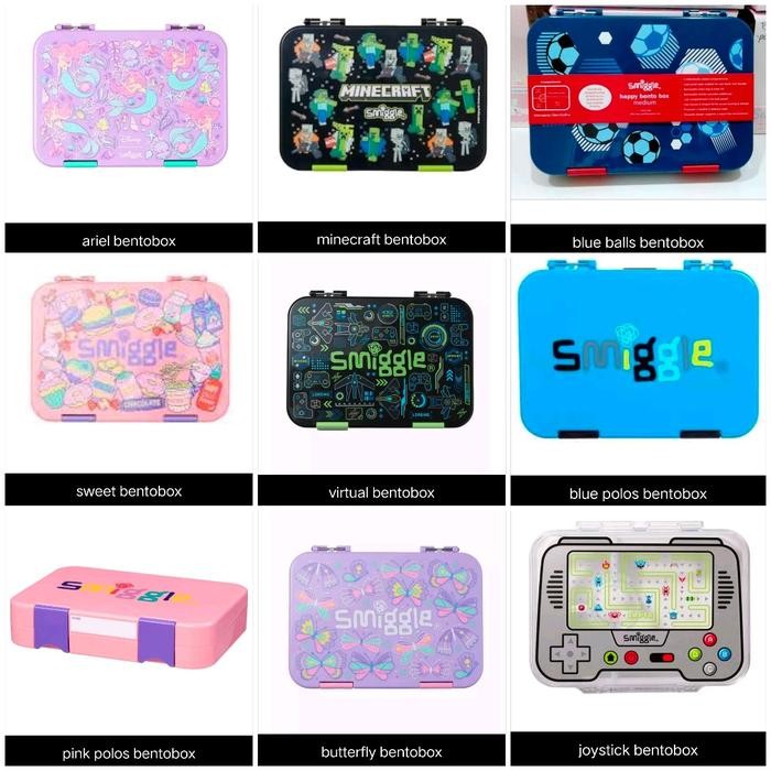 

Smiggle Bento Box Minecraft, Ariel, Game On, Paw patrol/kotak makan