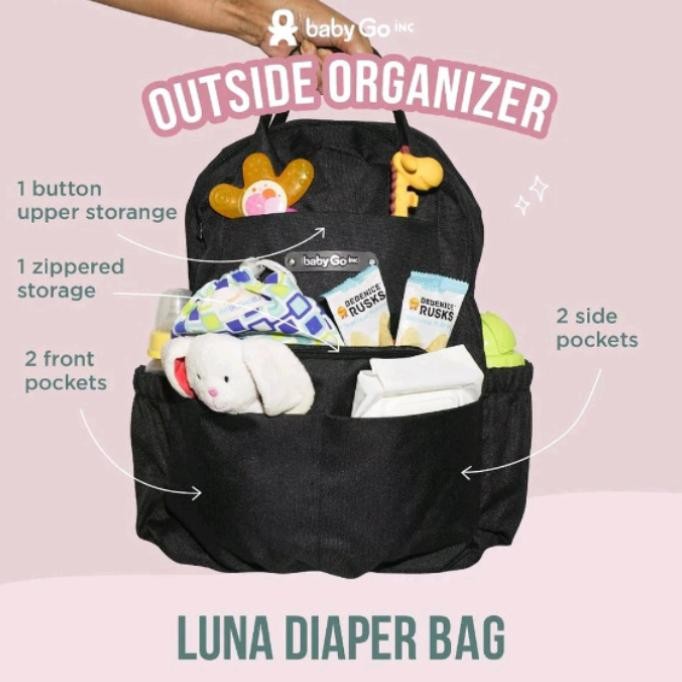 Terbaik Babygo Inc - Babygo Inc Luna Diaper Bag Backpack Baby Go Inc 100% Ori