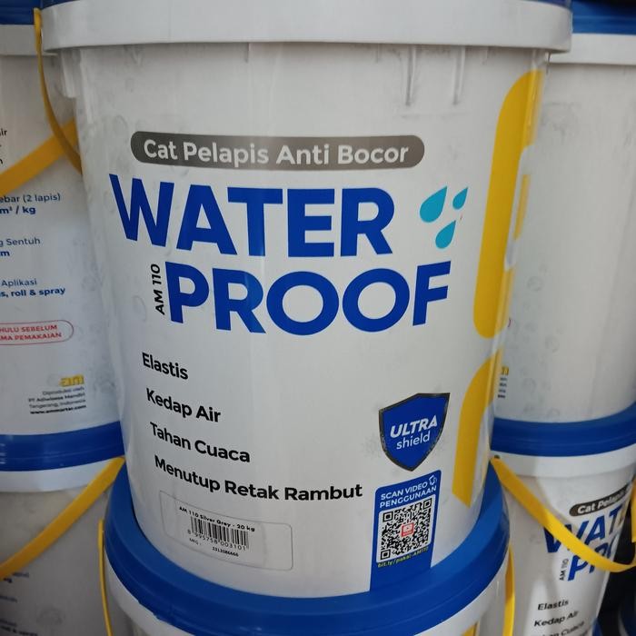 Terbaik Pelapis Anti Bocor Waterproofing Am 110 Silver Grey Abu-Abu Pail 20 Kg 100% Ori