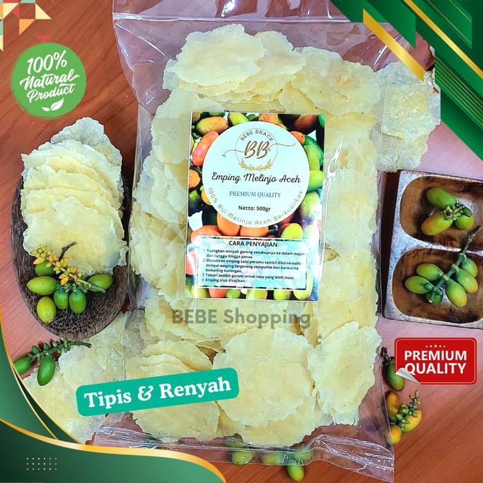 

NEW PRODUK EMPING MELINJO ACEH BEBE SNACK KUALITAS PREMIUM SUPER TIPIS 500 GRAM PITALOKAOUTLET23