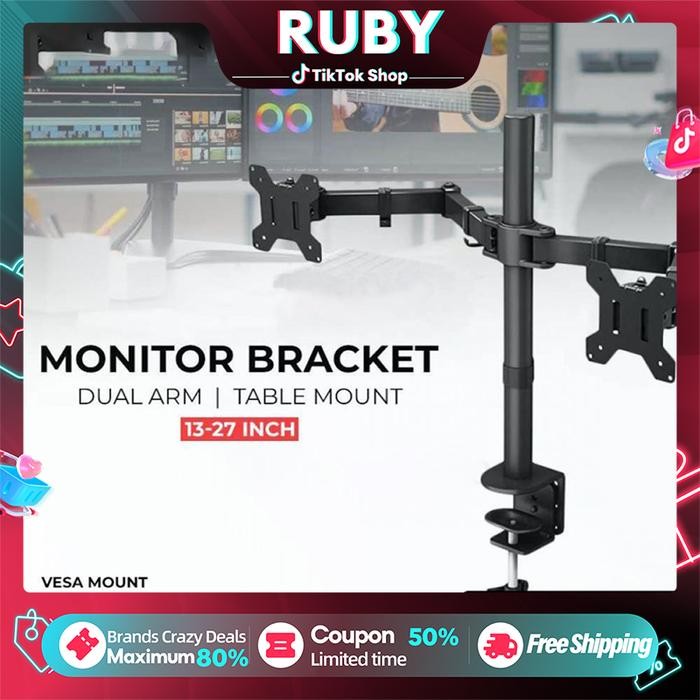 Double Arm Stand TV Stand TV Monitor Putar 14 Inci ~ Stand TV Putar 32 Inci ~ Stand TV Putar 43 Inci