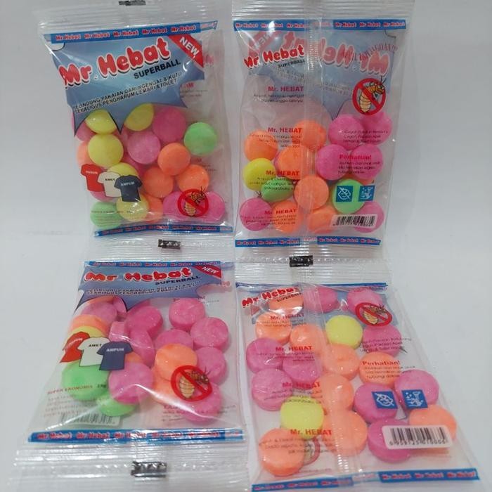 

OJ Azka Stationery SATU RENTENG ( 12 BUNGKUS KECIL ) Kamper / Kapur Barus Warna-Warni Kecil Mr.