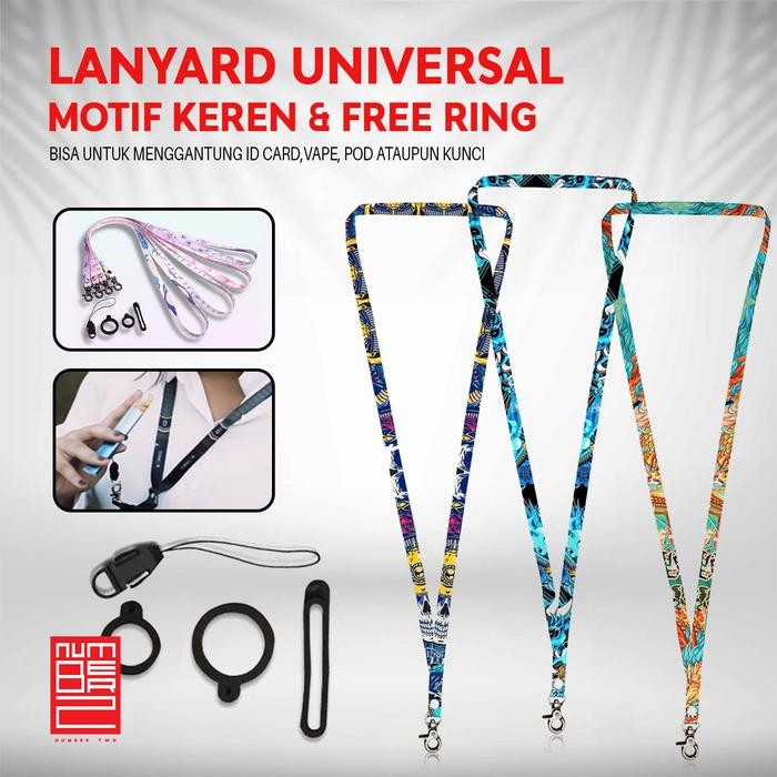 

OJ Lanyard ring pod vape id card name tag wallet handphone motif lucu