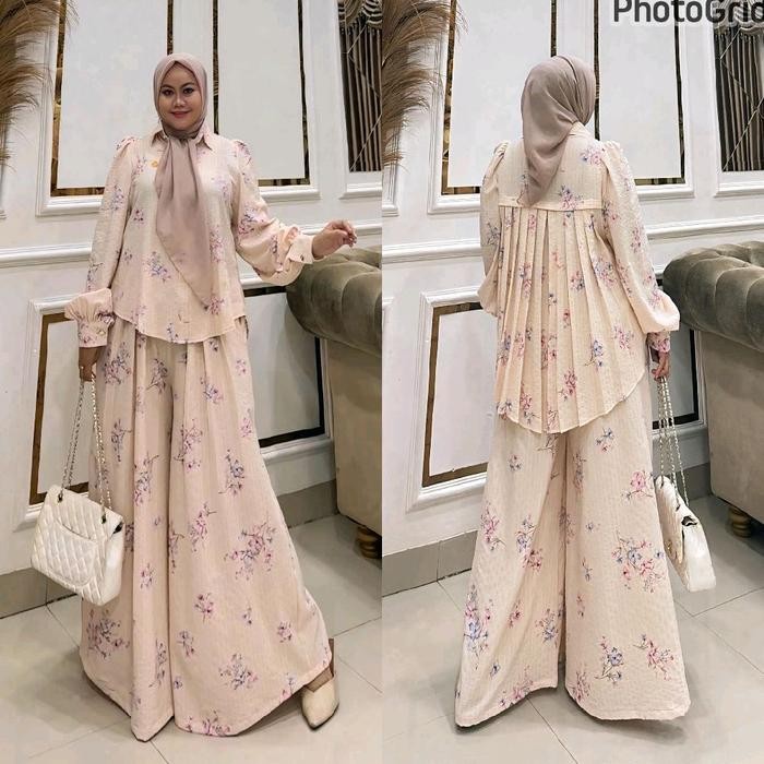 Pilihan- Queenasyari - Byona Set Kulot ( Tanpa Hijab ) Setelan Muslim Daily Wanita Dewasa