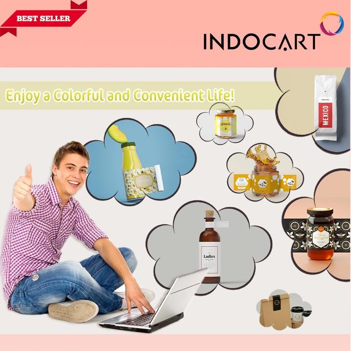 

IndoCart Sticker Art paper White Leather-A4-20s