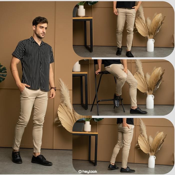 Erigo Collection - Celana Chino Panjang Pria Chino Long Pants Heylook Casual Chino-Cream