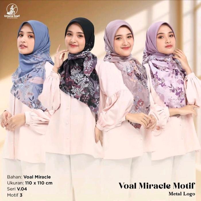 Pilihan- Paket Usaha 5 Pcs Umama/Zaryta Voal Metal Logo Laser Cut Jilbab Muslim