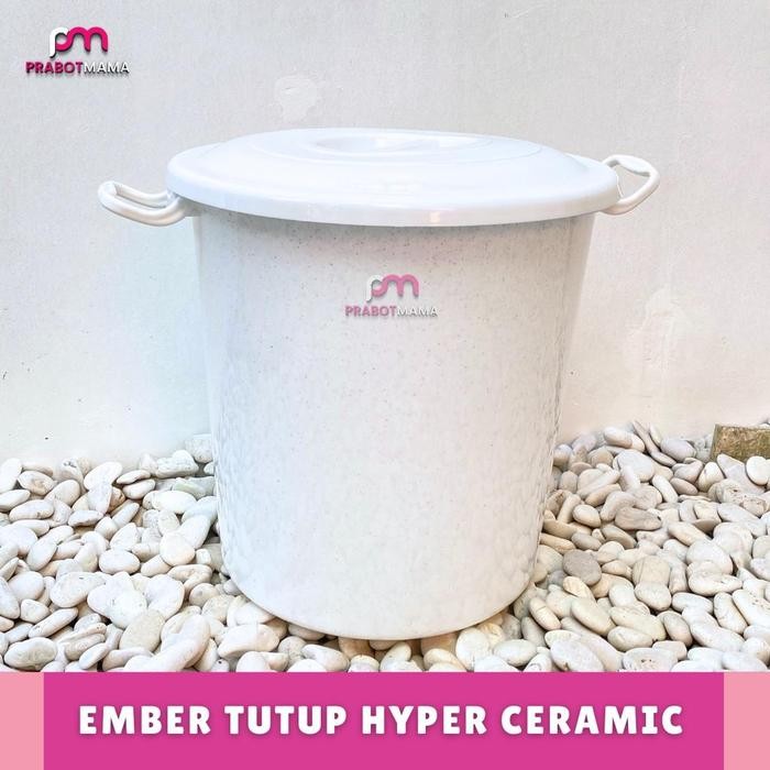 Pilihan- Prabotmama Ember Putih Ceramic 45 L & 35 L / Ember Tutup Besar Jumbo Aesthetic