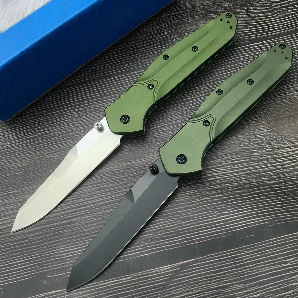 Everyday Carry BM 940 Pocket Folding Knife EDC D2 Blade Green Aluminum Alloy Handle Survival Camping