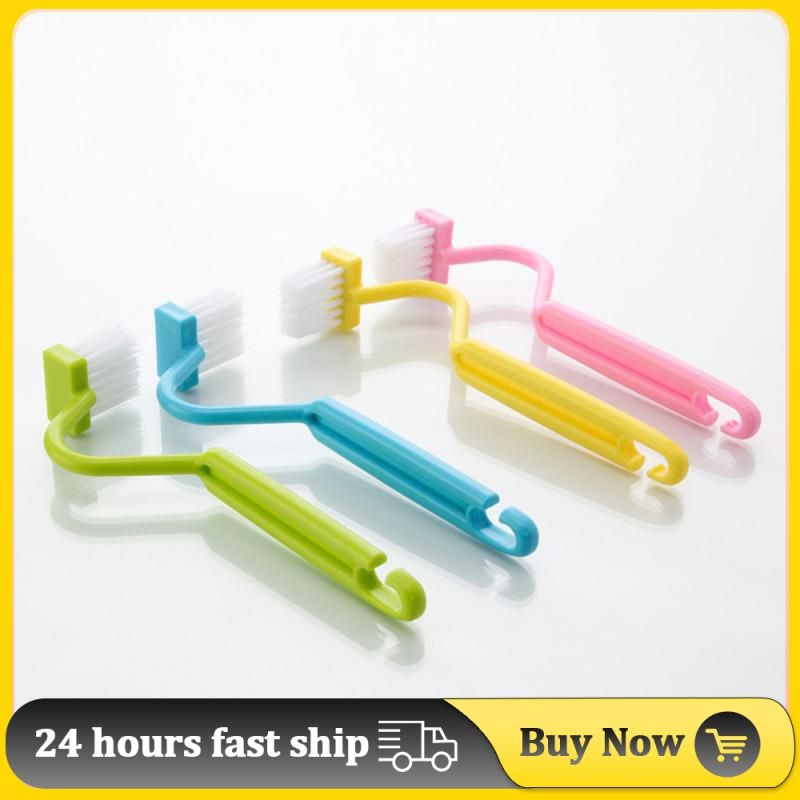 S-shaped Toilet Brush Plastic Flat Brush Head Curved Toilet Brush Cleaner Brush Set Toilet Cleaning 